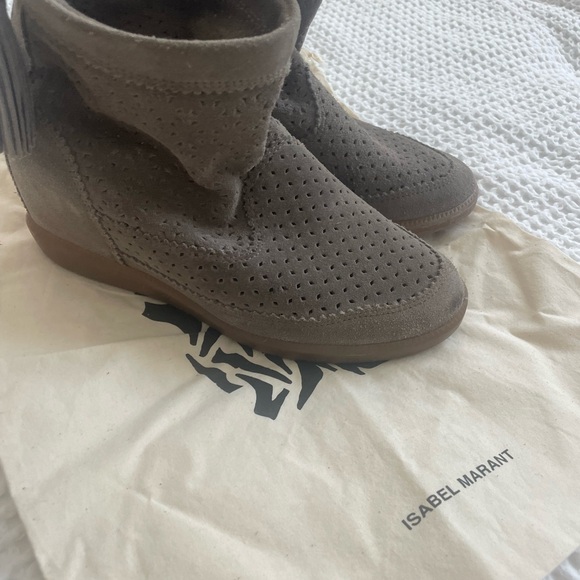 Isabel Marant suede tassel hidden wedge bootie - Picture 3 of 5